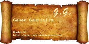 Geher Gabriella névjegykártya